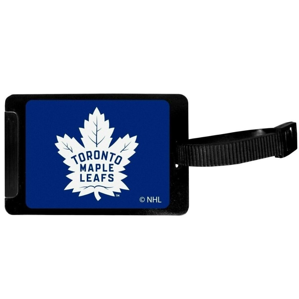 Toronto Maple Leafs Rubber Luggage Bag Tag I.D. Holder Black NHL Licensed